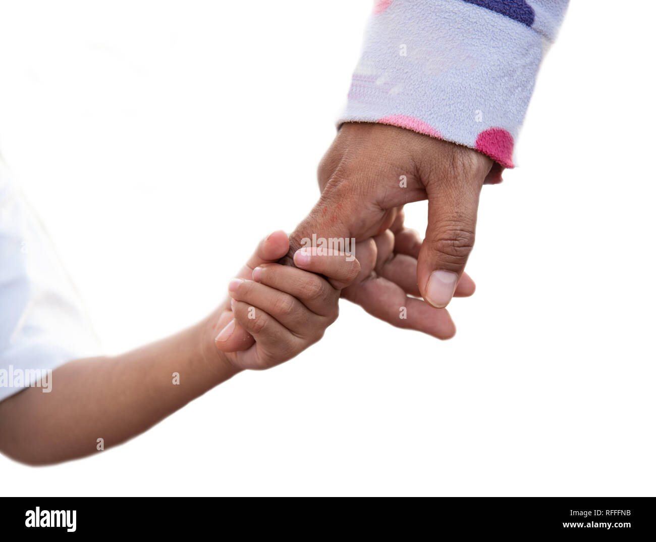 Protección para apoyar a los niños mano a mano Foto de stock