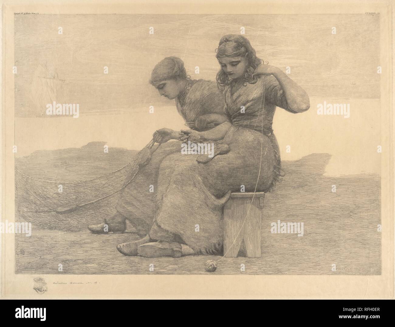 Restañar las heridas. Artista: Winslow Homer (American, Boston, Massachusetts, Maine, Cuello Prouts 1836-1910). Dimensiones: placa: 17 3/8 x 22 15/16. (44,1 x 58,3 cm): hoja 21 x 27 11/16. (53,4 x 70,4 cm). Fecha: 1888. Museo: Museo Metropolitano de Arte, Nueva York, Estados Unidos. Foto de stock