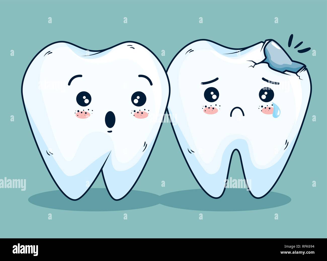 Cuidado de la higiene de los dientes con tratamiento médico Ilustración del Vector