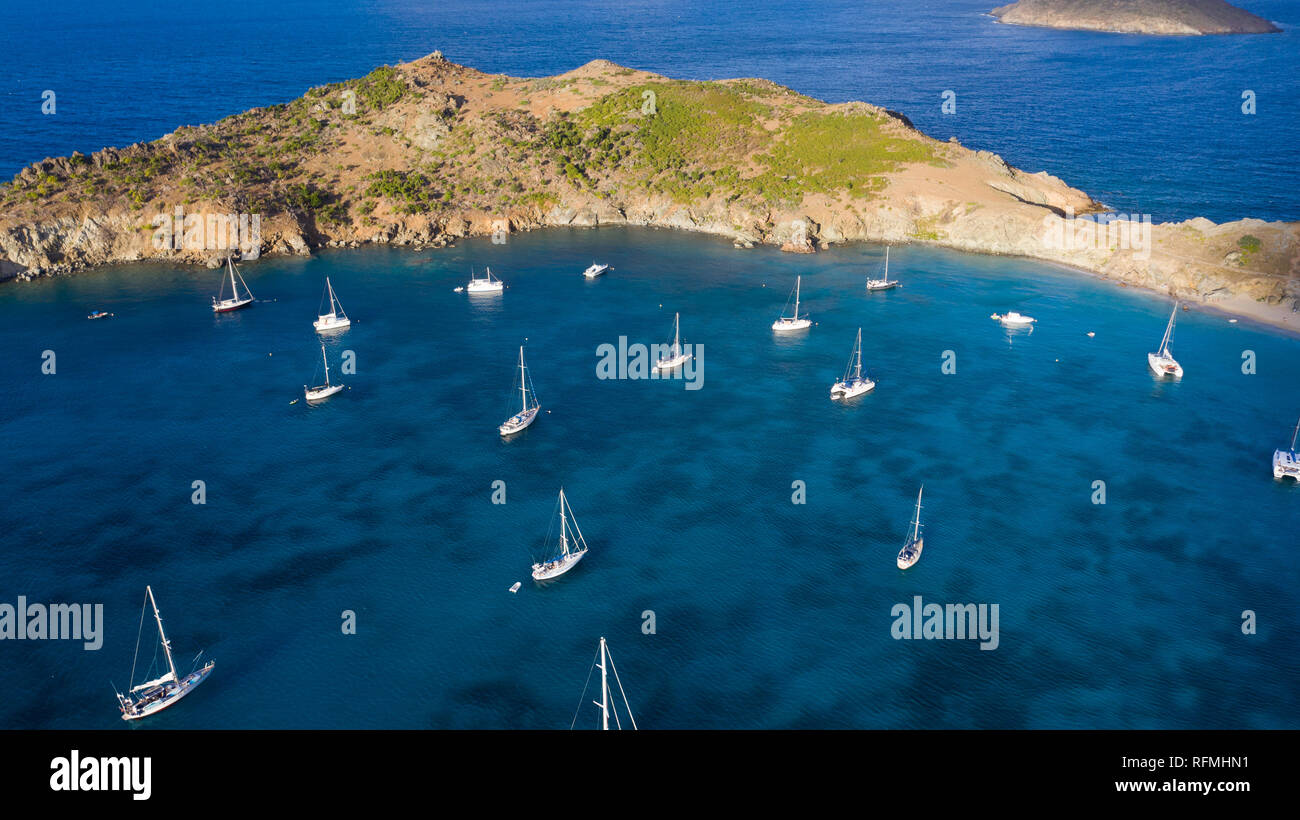 Anse de Colombier, San Bartolomé o St Barths o St Barts, Mar Caribe Foto de stock