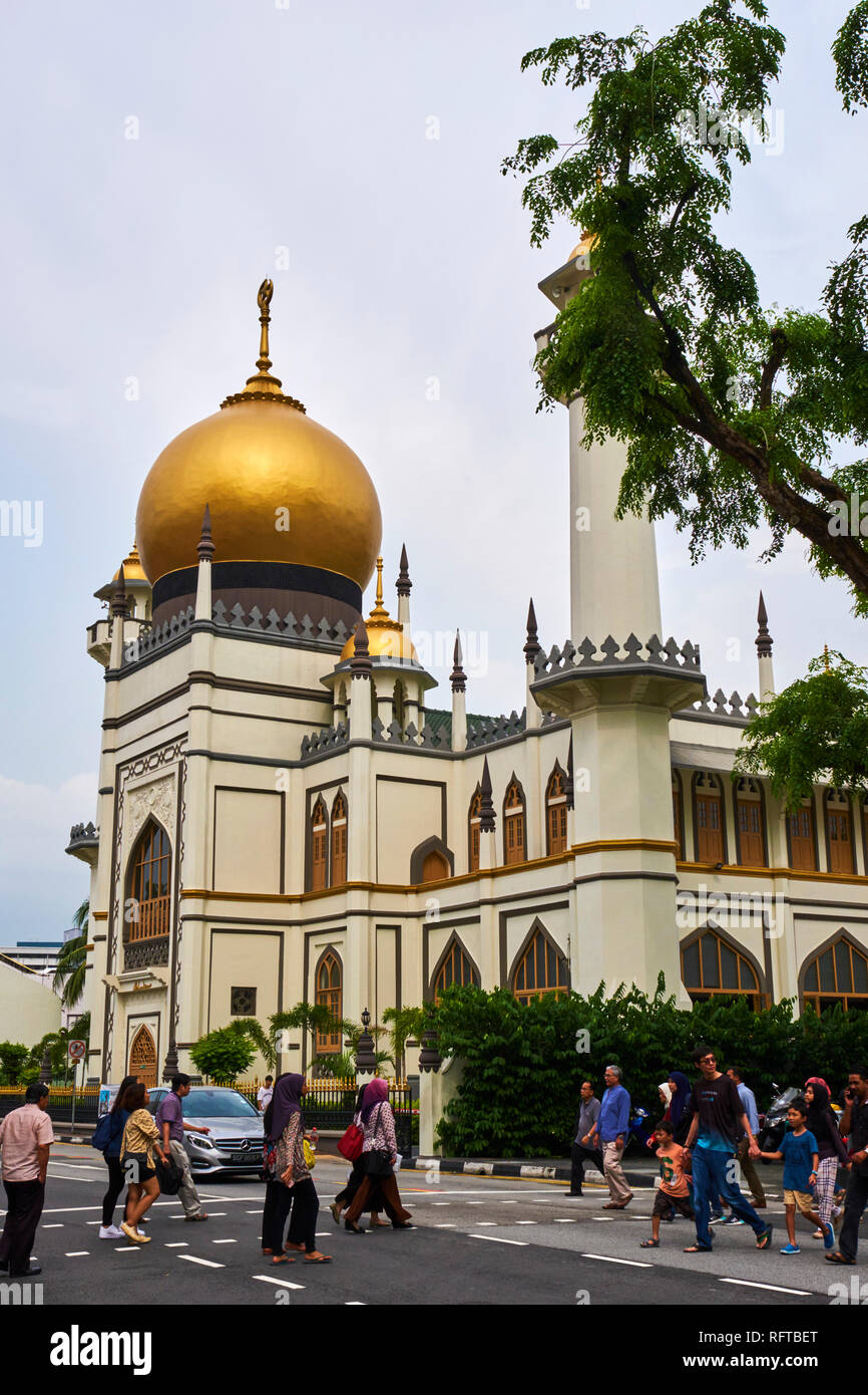 La mezquita del sultán, Kampong Glam del distrito, Singapur, Sudeste de Asia, Asia Foto de stock