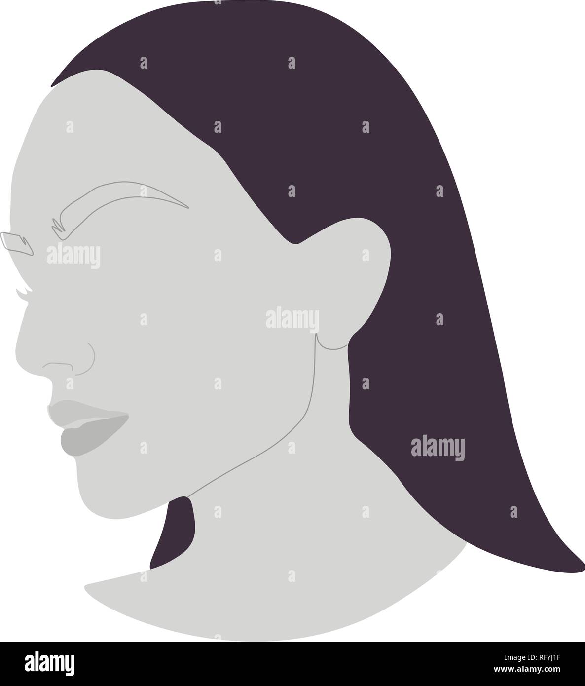 Silueta de mujer a la cabeza, cara de perfil. Cara de mujer hermosa silueta  en perfil Imagen Vector de stock - Alamy