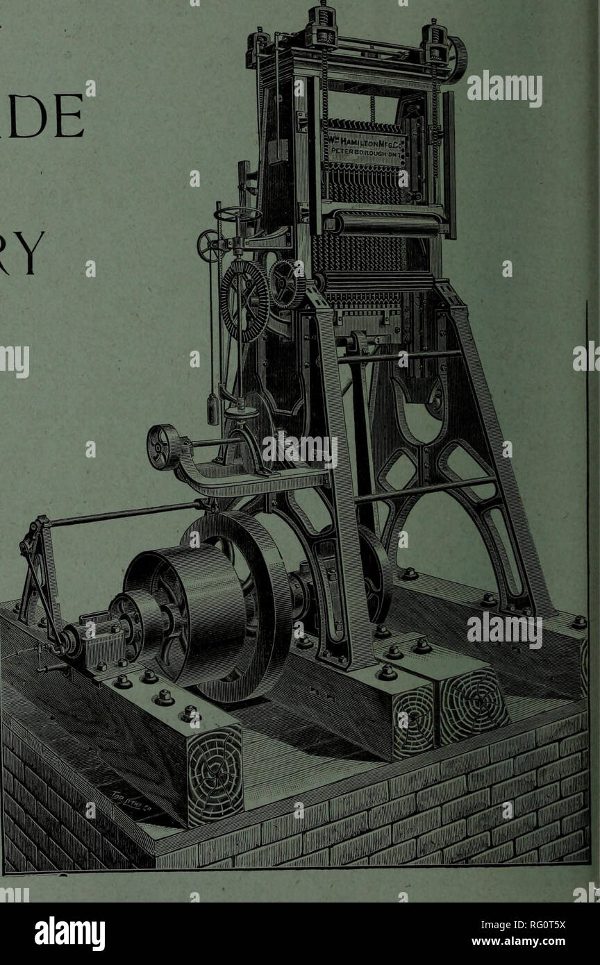 . Las industrias forestales de Canadá 1897-1899. La tala, los bosques y la silvicultura; productos forestales; la industria de pulpa de madera; las industrias que utilizan madera. Septiembre,1898 nº bastidor de hierro I GANG sierra oscilante fajas de todos los anchos, fabricamos una línea completa de alto grado ASERRADERO MAQUINARIA Banda Prescott Molinos Molino de guijarros Covel Perkins las herramientas de maquinaria para el cuidado de motores de sierras, calderas, Etc. Catálogos en aplicación estamos dispuestos a presentar planes, especificaciones y construir molinos de cualquier capacidad, completa o la remodelación de antiguos molinos. Escribir para los precios, informándonos de cuáles son sus requisitos. El Wm. Hamilton Foto de stock