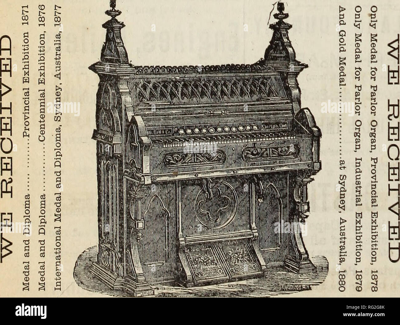 . Las industrias forestales de Canadá 1880-1881. La tala, los bosques y la silvicultura; productos forestales; la industria de pulpa de madera; las industrias que utilizan madera. Los fabricantes de cuero, Mill suministros, &amp;c. La coronación triunfo del Órgano de campana La Campana órganos han recibido el mayor premio y premio especial (Medalla de Oro) en la Exposición Internacional de Sydney, Australia, este año para utilizar sus órganos en todos los fabricantes ingleses y americanos. Esto, junto con los premios ilimitados, demuestran que los órganos BELL liderar al mundo. oo co. 03 03 -J &LT;l &LT;D 03 El Órgano Bell Manufactory es la más grande y antigua en el Brit Foto de stock