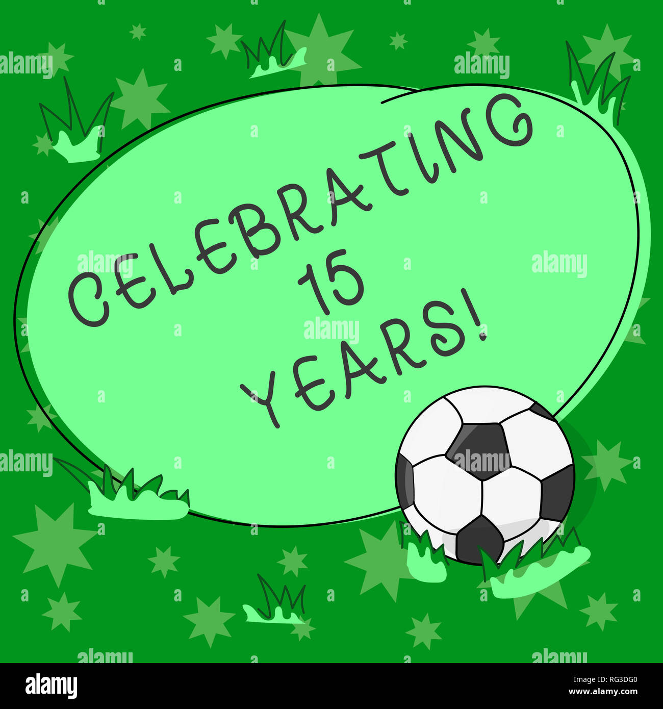 https://c8.alamy.com/compes/rg3dg0/escribir-nota-mostrando-celebra-15-anos-negocios-lucimiento-fotografico-conmemorando-un-dia-especial-despues-de-15-anos-de-aniversario-una-pelota-de-futbol-en-el-cesped-un-rg3dg0.jpg