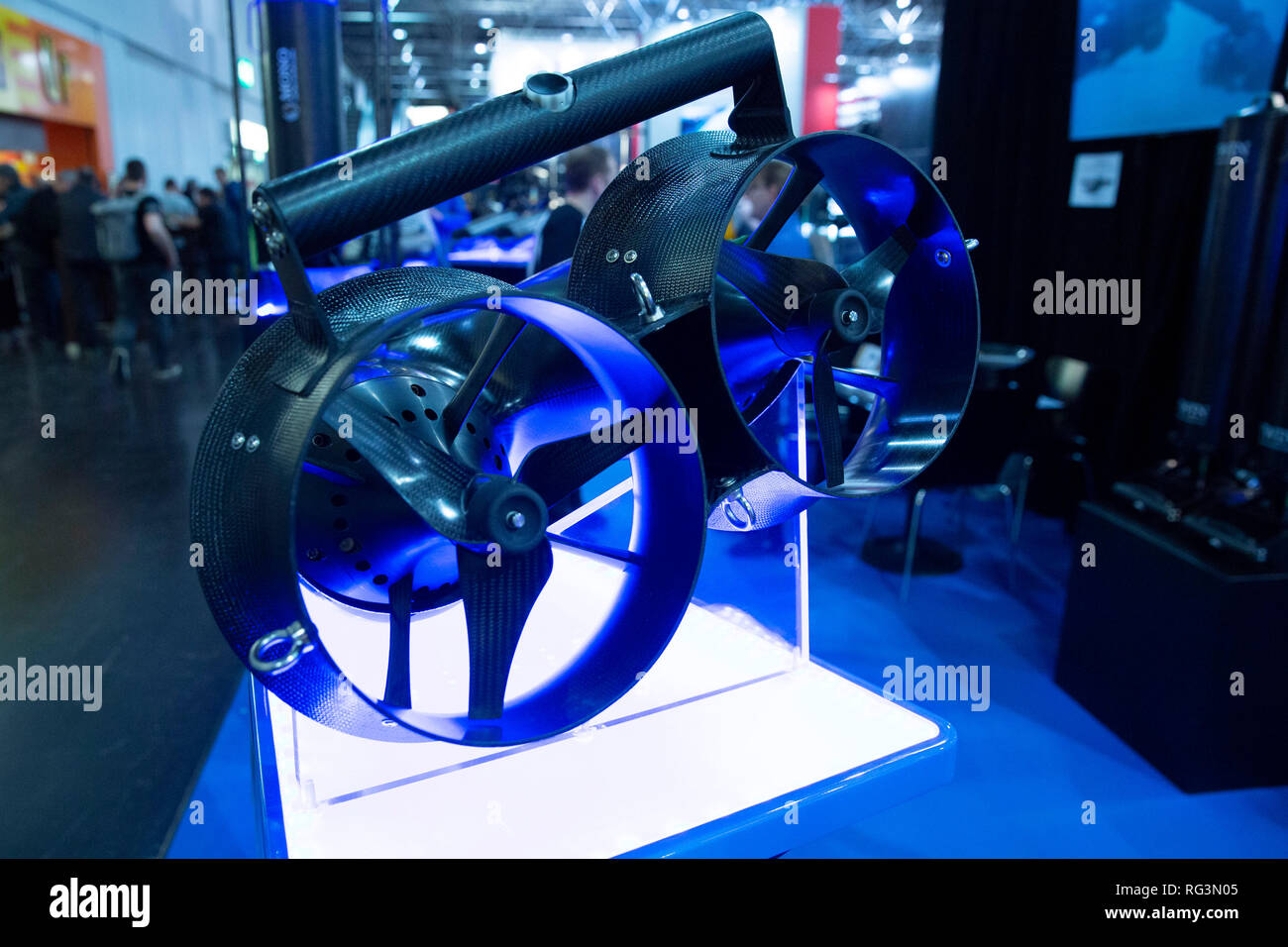 Unterwasser-Scooter auf der 50. Wassersportmesse 'boot', Düsseldorf, 18.01.2019 Foto de stock
