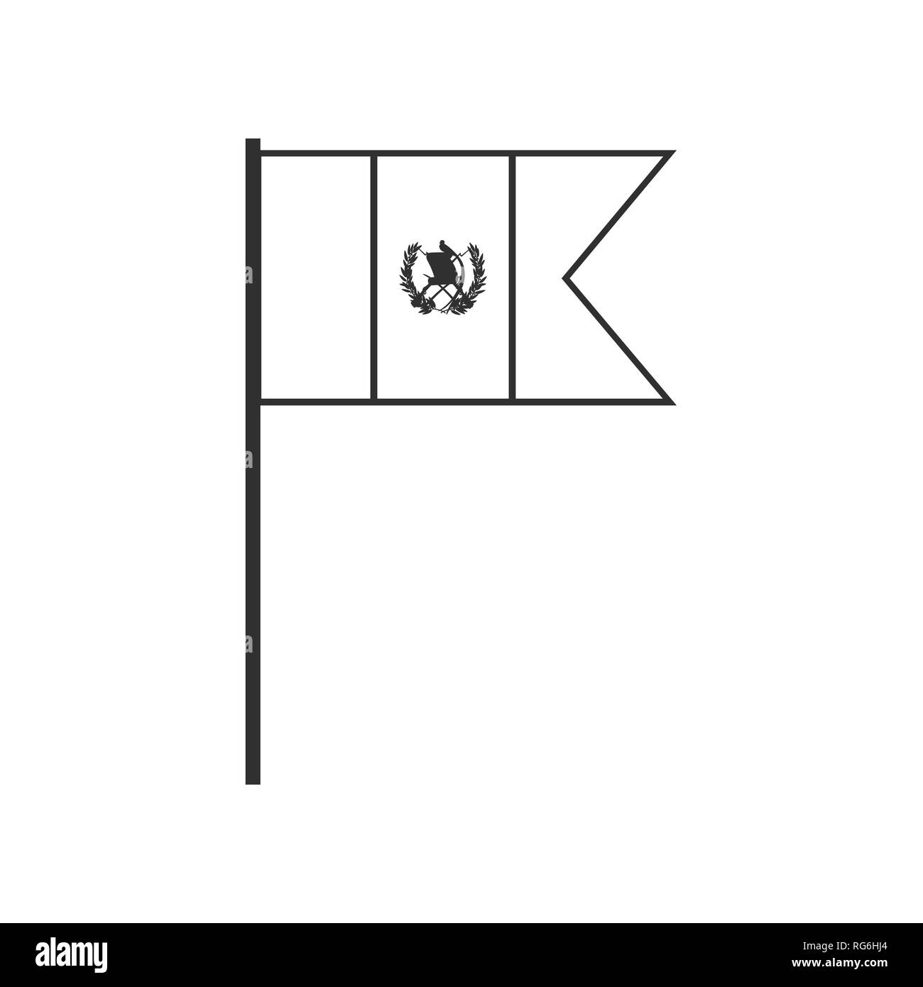 Bandera De Guatemala Blanco Y Negro