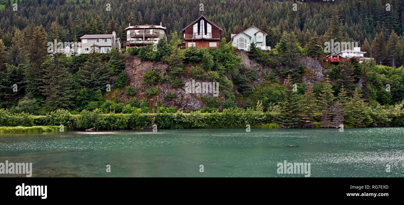 Las casas y posadas de Seward, Alaska Foto de stock
