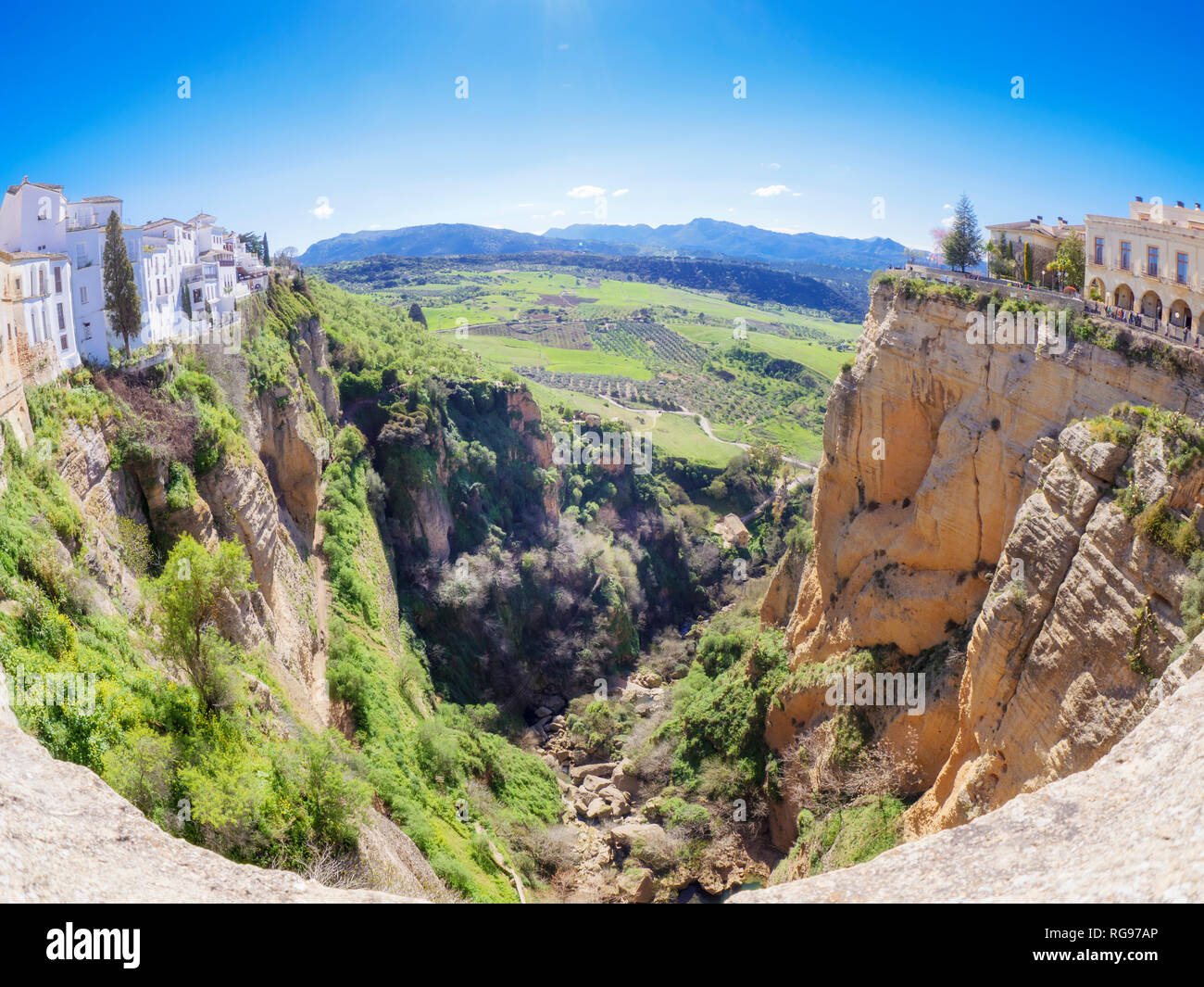 España, Andalucía, Ronda, ángulo de visión amplio Foto de stock
