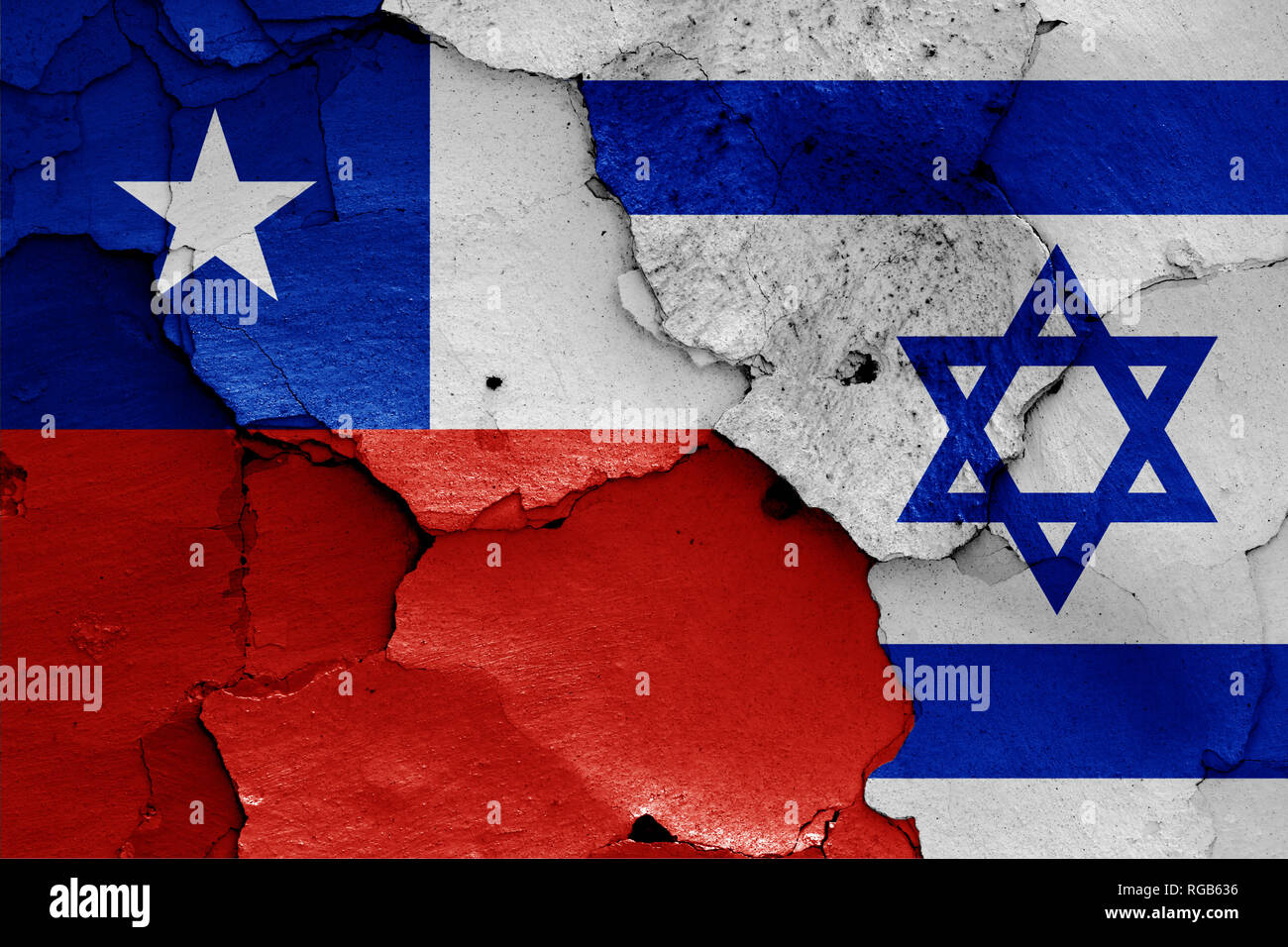 Los Pabellones De Chile E Israel Fotografia De Stock Alamy