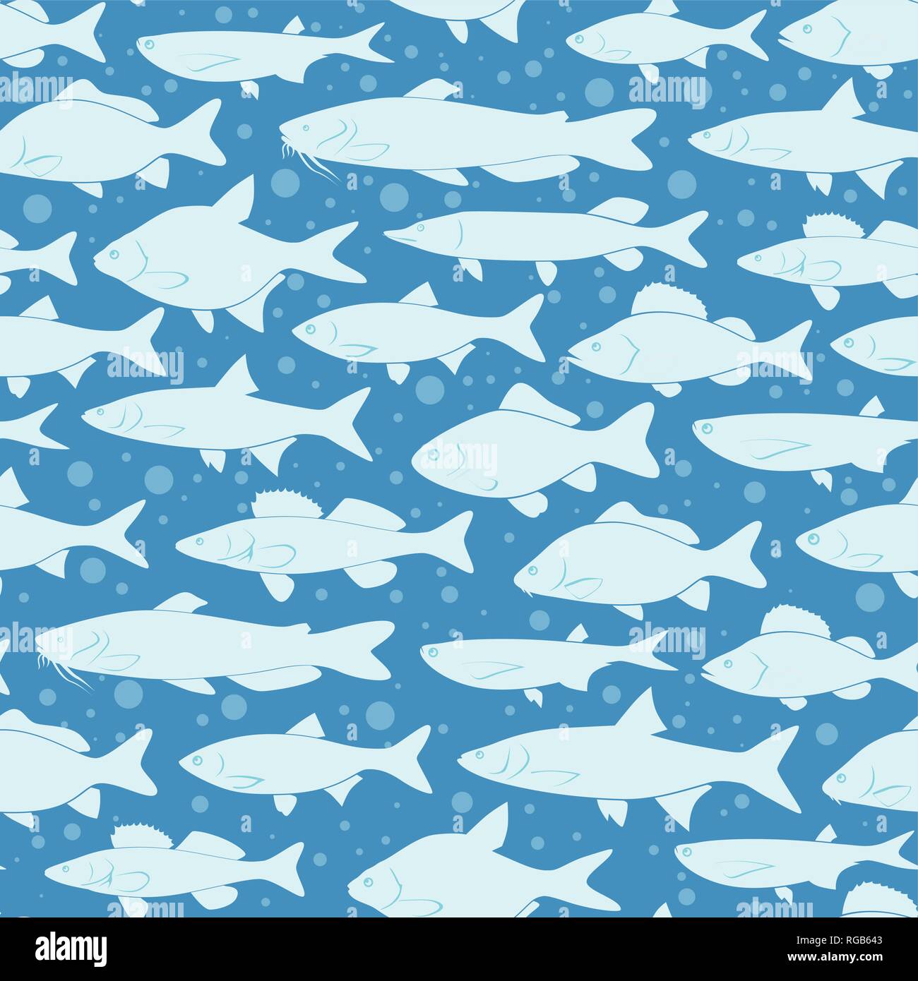 Vector Siluetas De Peces Fondo Con Trama Perfecta Imagen Vector De Stock Alamy