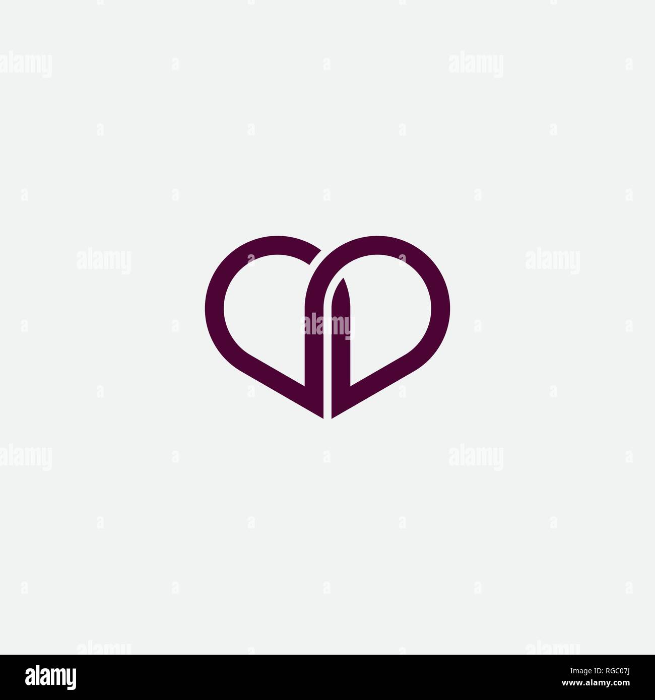 Corazón Púrpura signo icono diseño vectorial Ilustración del Vector