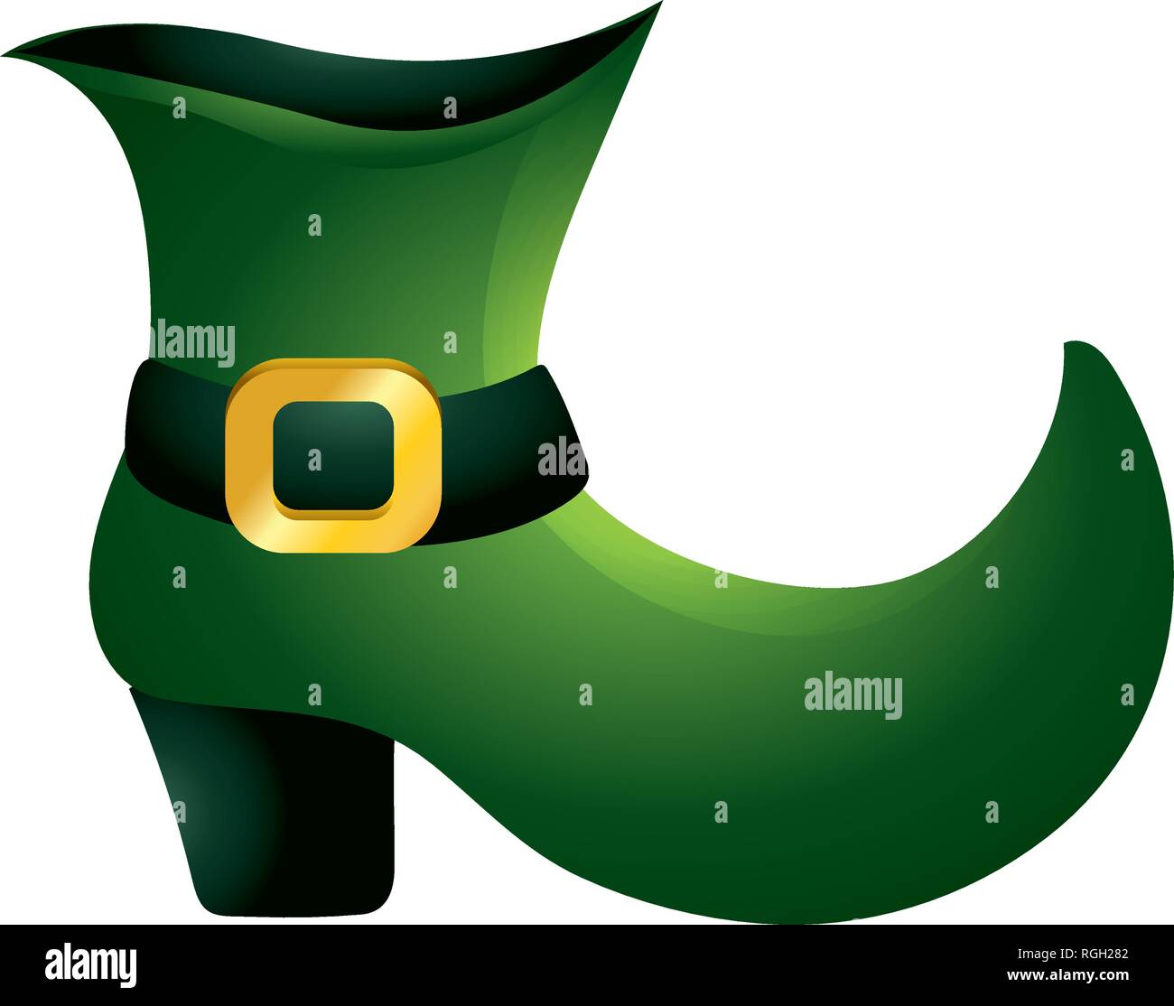 Zapato de duende verde Imagen Vector de stock - Alamy