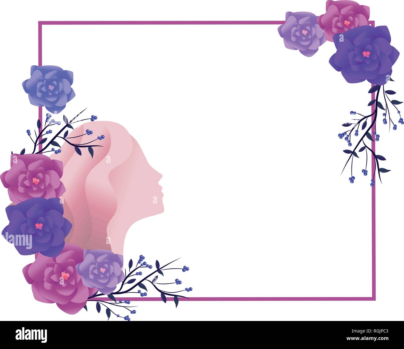 Rosas y silueta femenina Imagen Vector de stock Alamy
