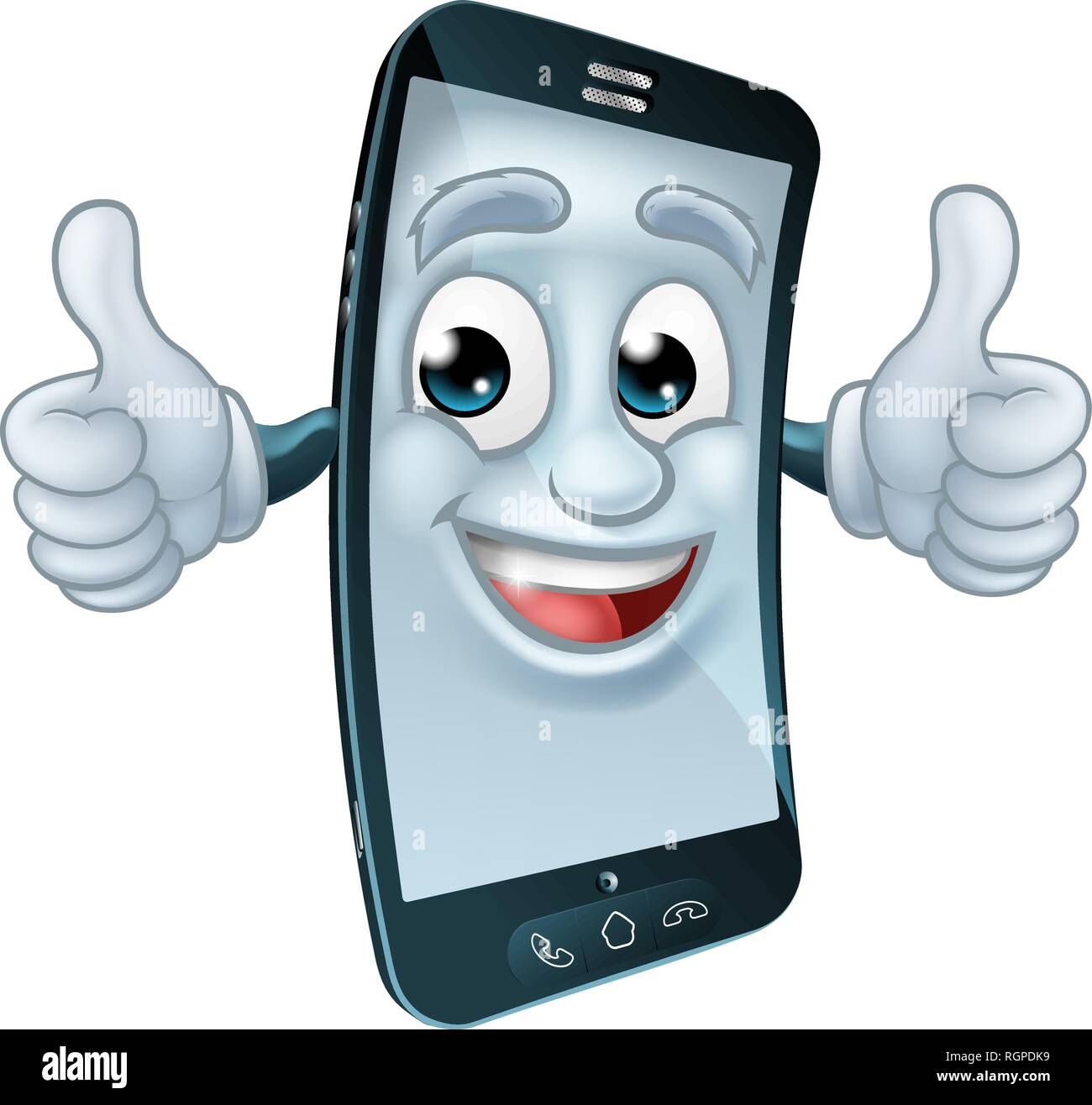 Teléfono celular móvil mascota personaje de dibujos animados Imagen Vector  de stock - Alamy