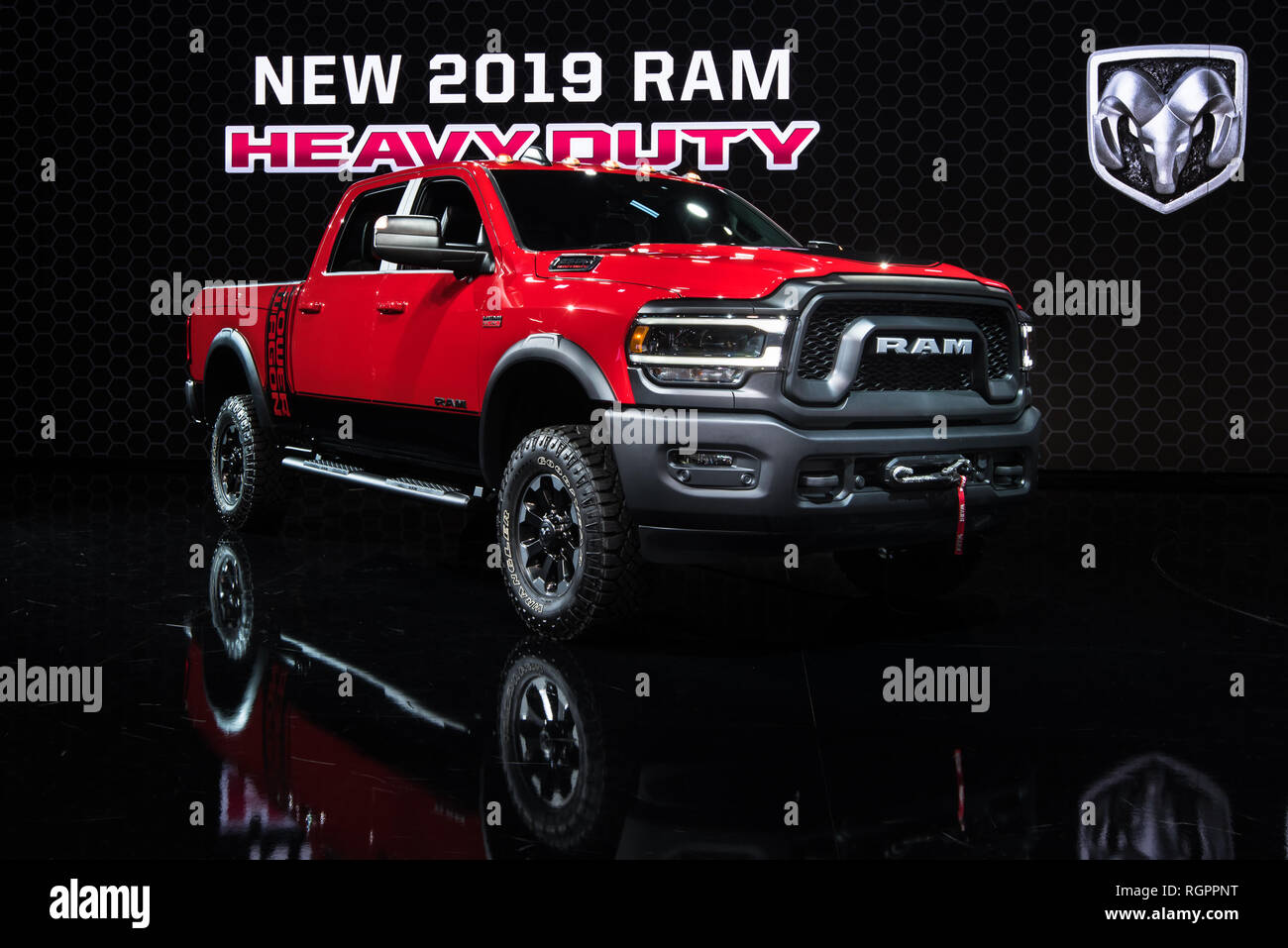 DETROIT, MI/USA - 14 de enero de 2019: 2019 Dodge Ram Heavy Duty Hemi 2500  Power Wagon camión, en el North American International Auto Show (NAIAS  Fotografía de stock - Alamy