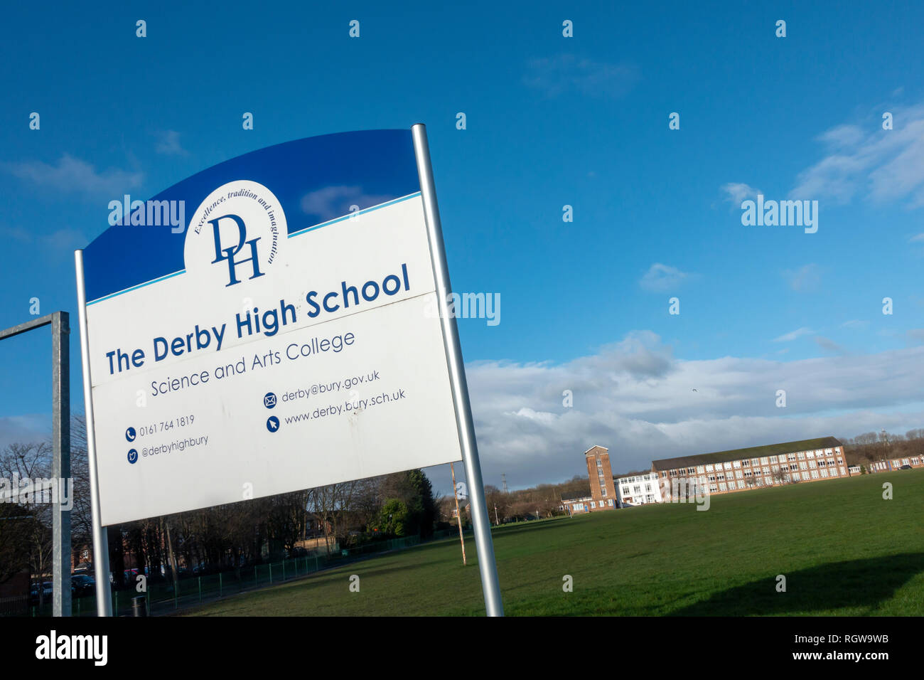 Derby High School en Bury, Lancashire. Foto de stock