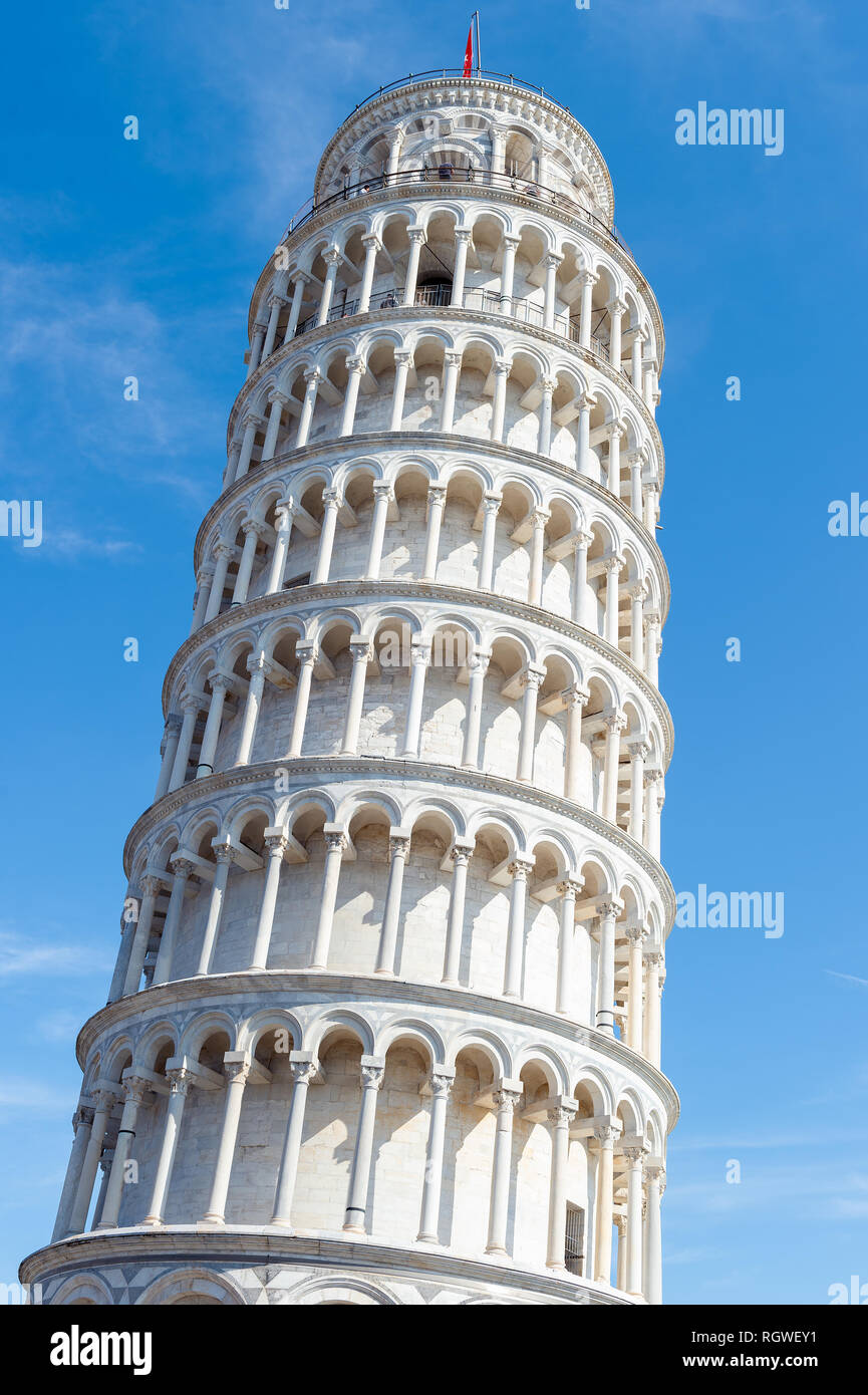 La Torre Inclinada de Pisa, Italia Foto de stock