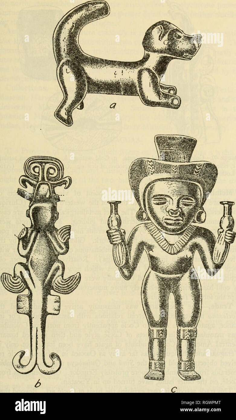 Boletín. Etnología. Vol 4] Arqueología de Panamá-LOTHROP 157. Figura 39.-código, colgantes de oro, Curly-tailed monkey; h, cocodrilo; c, la (Todos tamaño real.) (después de Lothrop 1937, figs. l70, 155, 148.)-48