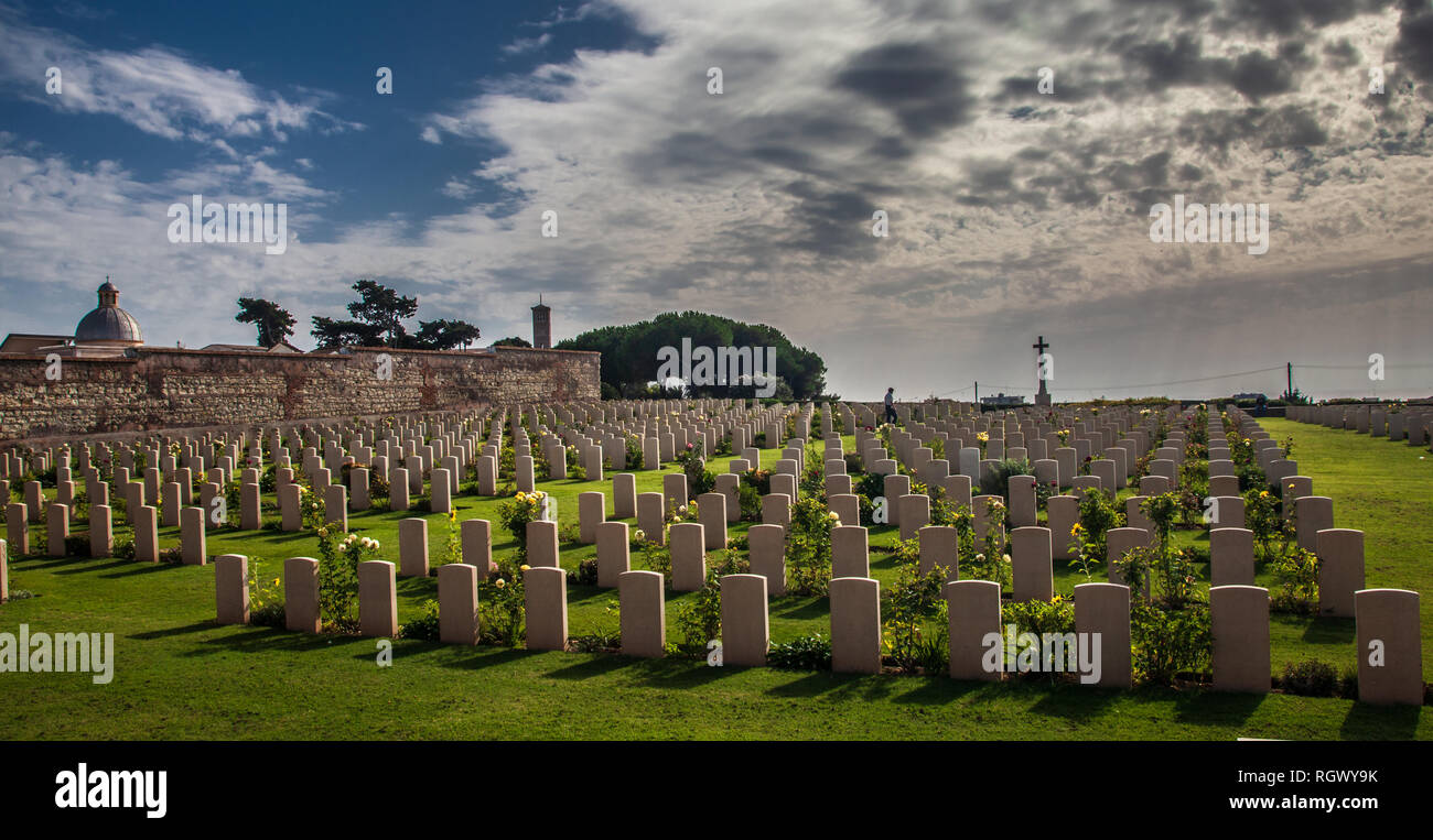 Cementerio de Guerra Anzio, Italia Guerra Mundial 2 Foto de stock