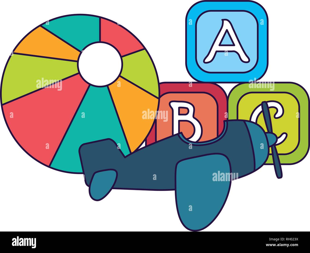 Bebé juguetes dibujos animados Imagen Vector de stock - Alamy