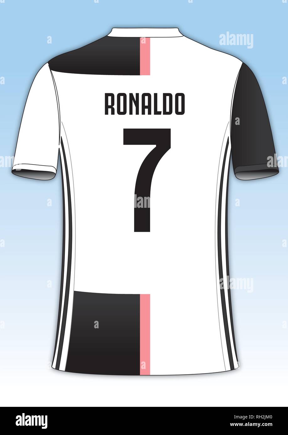 Cristiano Ronaldo camiseta del equipo de fútbol de la Juventus, ilustración vectorial Imagen Vector de - Alamy