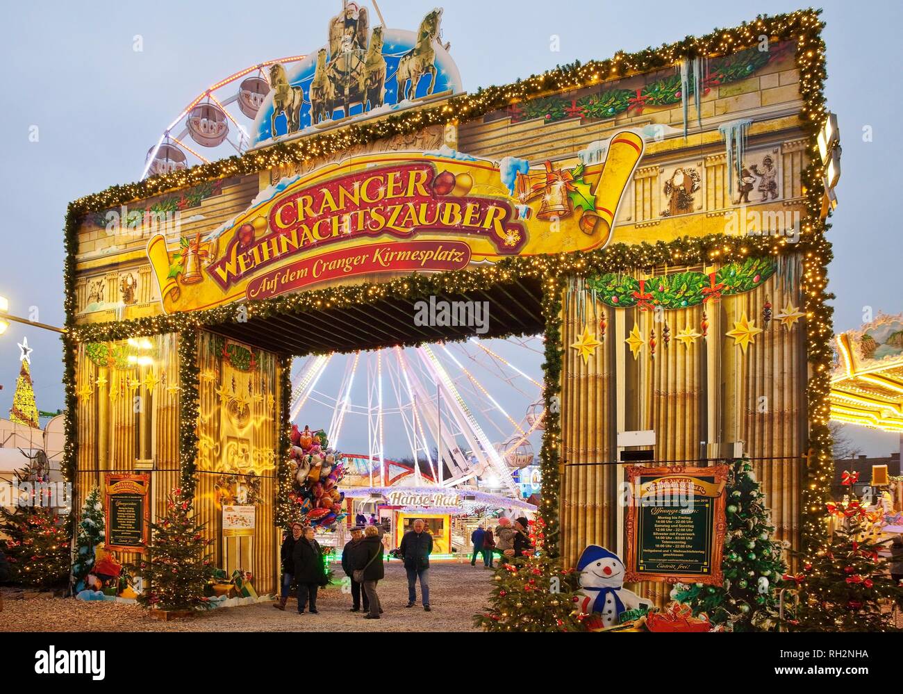 La magia de Navidad Cranger, Mercado navideño, Herne, área de Ruhr, Renania del Norte-Westfalia, Alemania Foto de stock