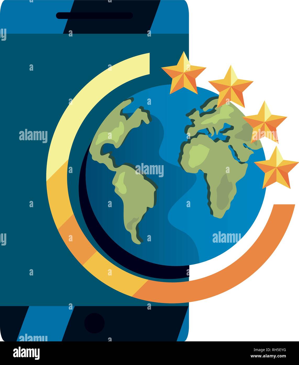 Mundo móvil copyright intelectual ilustración vectorial Ilustración del Vector