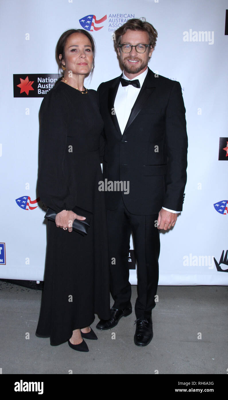 Nueva York, Estados Unidos. Enero 31, 2019 Rebecca Rigg, Simon Baker, asistir a American Arts Awards en tragaluz Australiano moderno en Nueva York el 31 de enero de 2019. Crédito: RW/Mediapunch Crédito: MediaPunch Inc/Alamy Live News Foto de stock