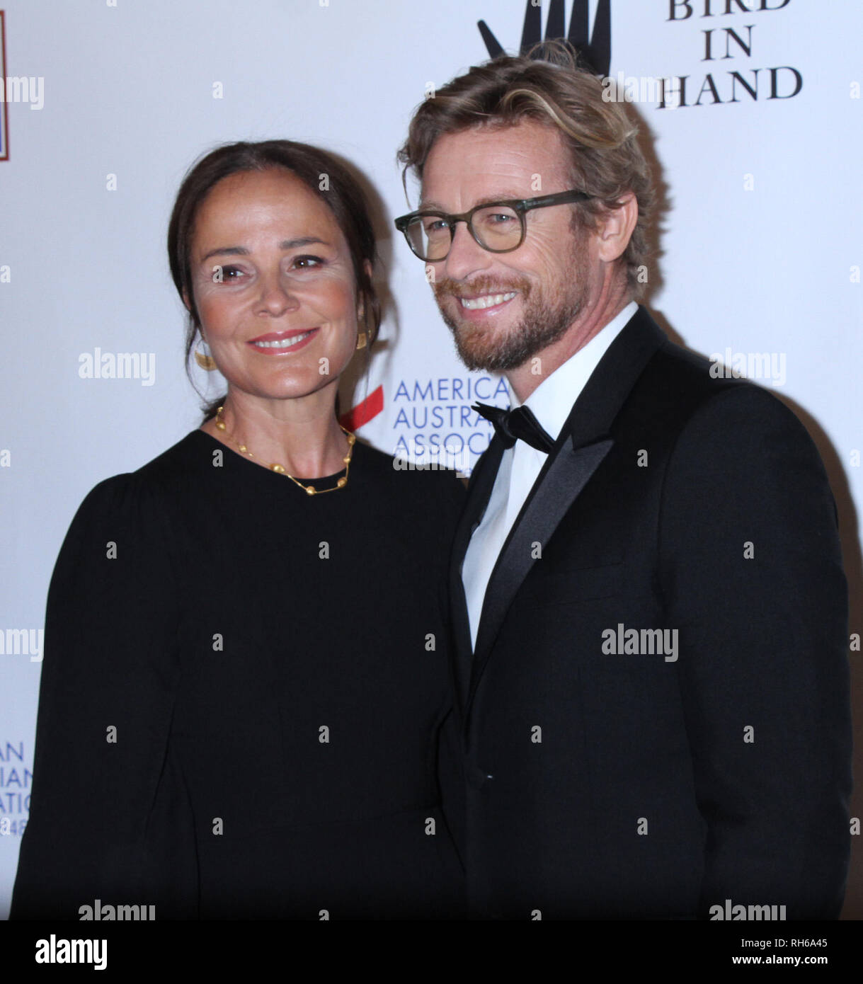 Nueva York, Estados Unidos. Enero 31, 2019 Rebecca Rigg, Simon Baker, asistir a American Arts Awards en tragaluz Australiano moderno en Nueva York el 31 de enero de 2019. Crédito: RW/Mediapunch Crédito: MediaPunch Inc/Alamy Live News Foto de stock