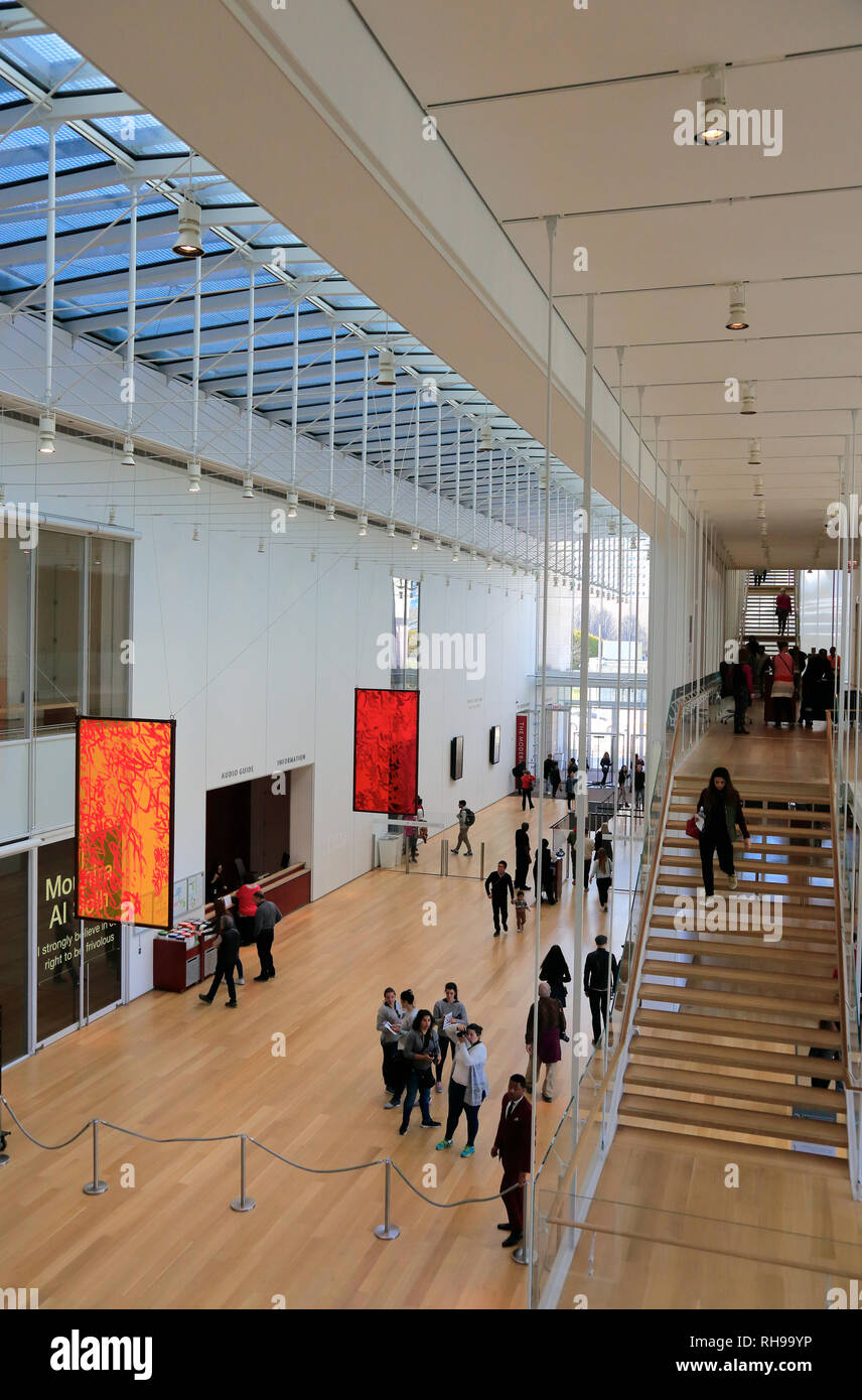 Kenneth y Anne Griffen corte en el ala moderna del Instituto de Arte de Chicago, diseñada por el arquitecto italiano Renzo Piano.Chicago.Illinois.EE.UU. Foto de stock
