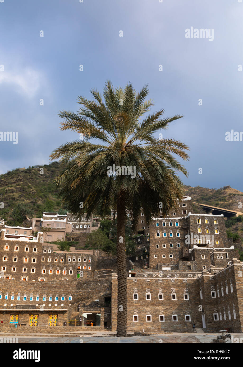 Rijal Almaa Heritage Village, de la provincia de Asir, Rijal Alma, Arabia Saudita Foto de stock