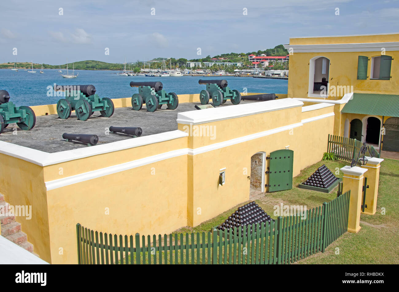 Fort Christiansvaern, sitio histórico nacional de Christiansted, Saint Croix, Islas Vírgenes de EE.UU. Foto de stock