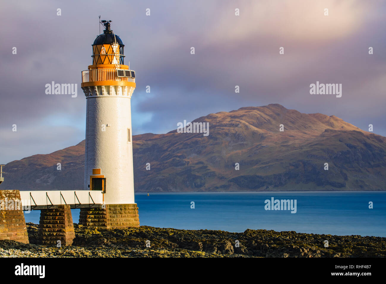 Nan Rubha Gall faro en la isla de Mull. Foto de stock