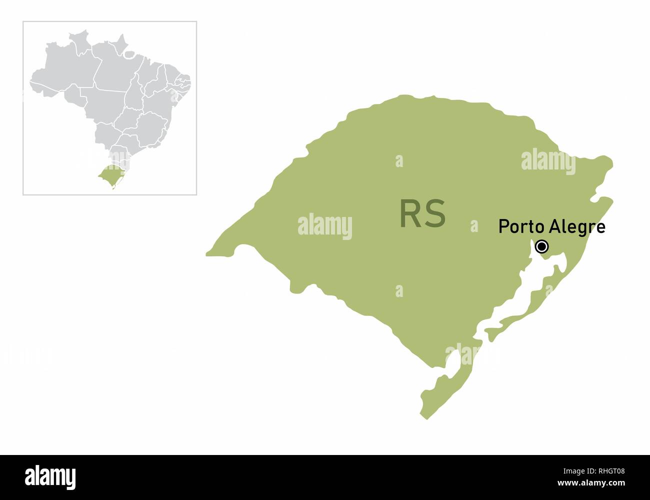 Ilustracion Del Estado De Rio Grande Do Sul Y Su Ubicacion En El Mapa De Brasil Imagen Vector De Stock Alamy