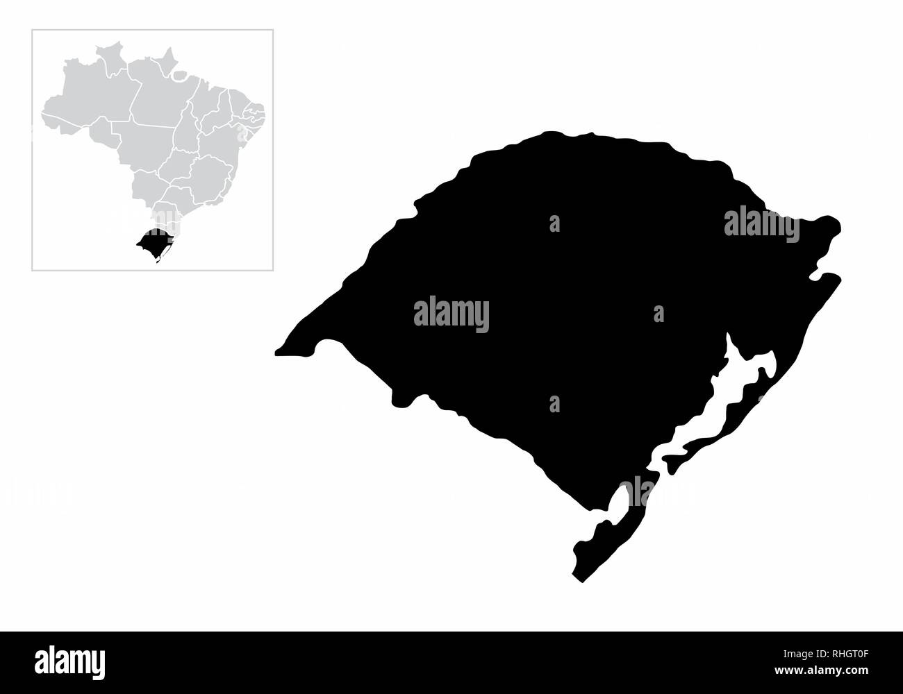 Ilustracion Del Estado De Rio Grande Do Sul Y Su Ubicacion En El Mapa De Brasil Imagen Vector De Stock Alamy