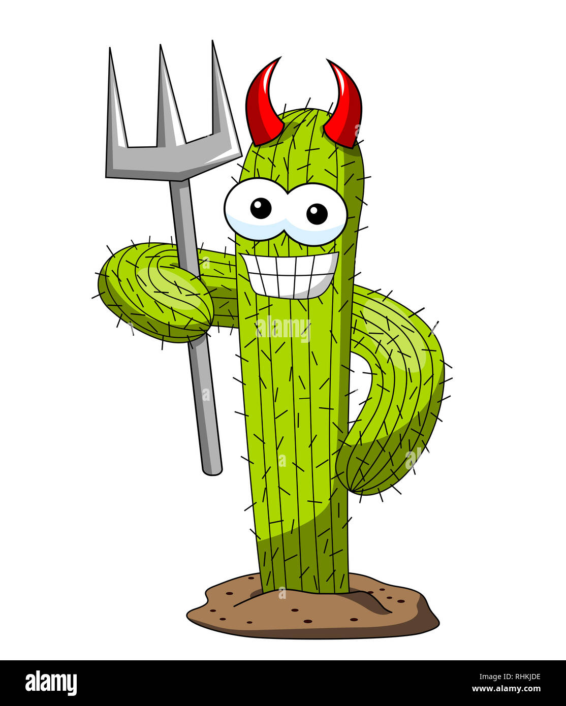 Cactus curioso personaje de dibujos animados de vectores disfraz diablo  trident horned aislado en blanco Fotografía de stock - Alamy
