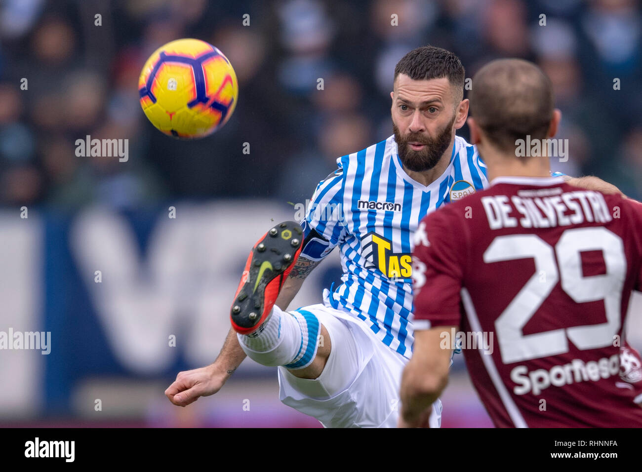 De Ferrara, Italia. El 18 de mayo, 2017. Serie B Trofeo Football/Soccer :  Italiano 'Serie B' coincidencia entre SPAL 2-1 FC Bari en el Stadio Paolo  Mazza en Ferrara, Italia . Crédito