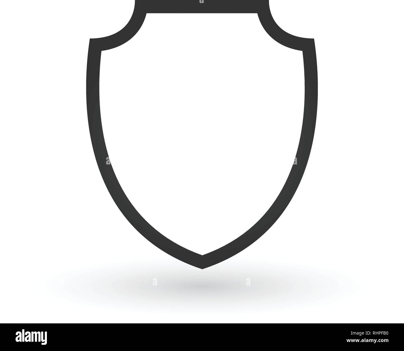 Icono de escudo en un moderno estilo de diseño plano. Símbolo de protección  para el diseño de sitios web, logo, app, IU presentación. Ilustración  vectorial aislado en blanco Imagen Vector de stock -