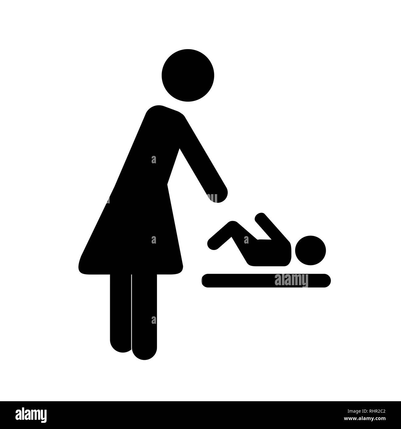 Simbolo Cambiador De Bebes Pictograma Ilustracion Vectorial Imagen Vector De Stock Alamy