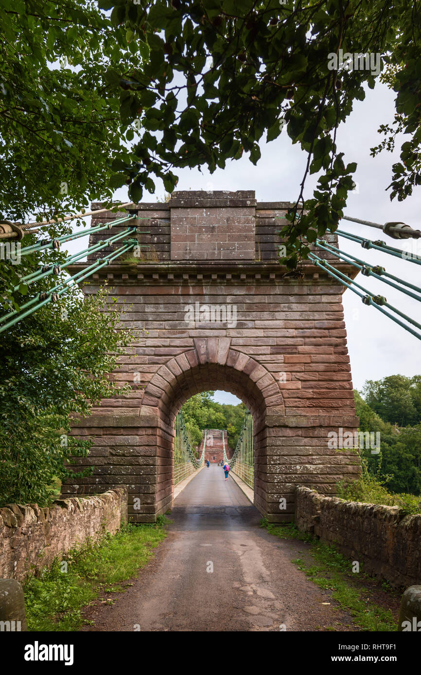 El Puente de la cadena europea, Northumberland, Reino Unido Foto de stock