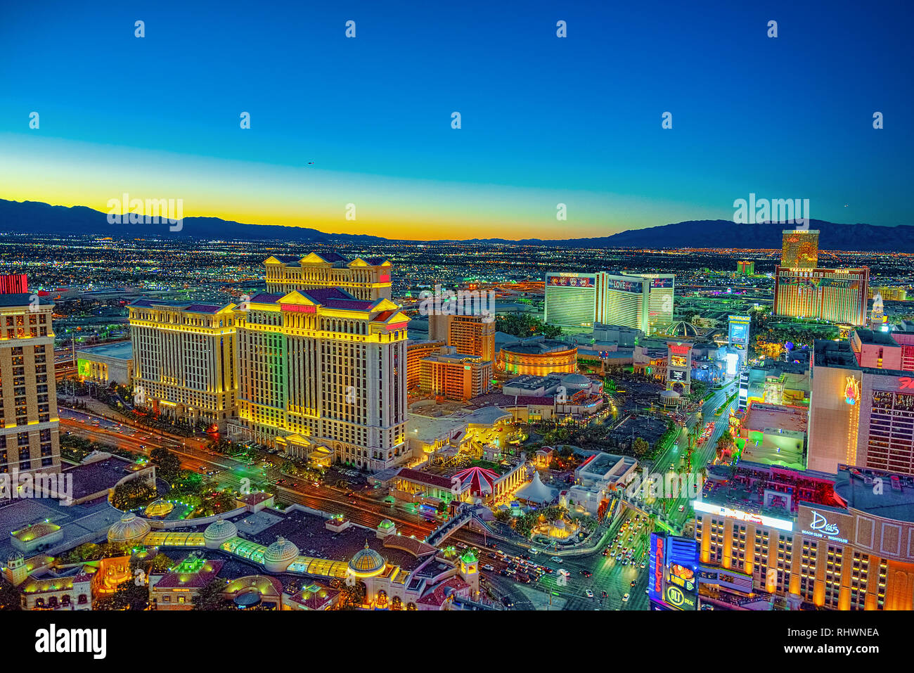 Las Vegas, Nevada, EE.UU. - 17 de septiembre de 2018: Calle Principal de  Las Vegas Strip, en la noche del tiempo Fotografía de stock - Alamy