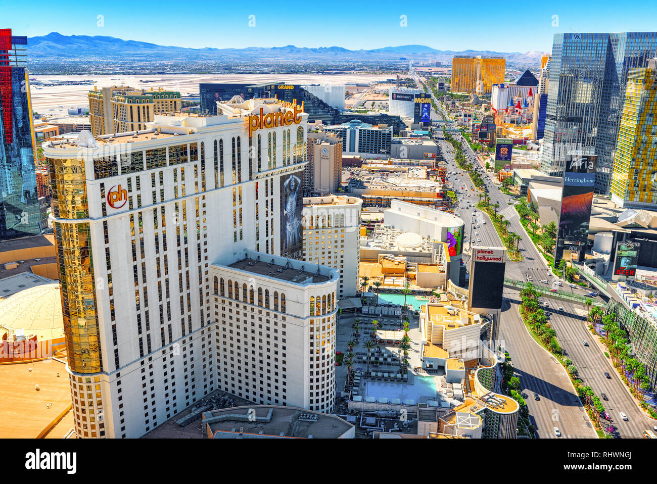 Las Vegas, Nevada, EE.UU. - 17 de septiembre de 2018: Calle Principal de  Las Vegas es el Strip. Vista desde arriba Fotografía de stock - Alamy