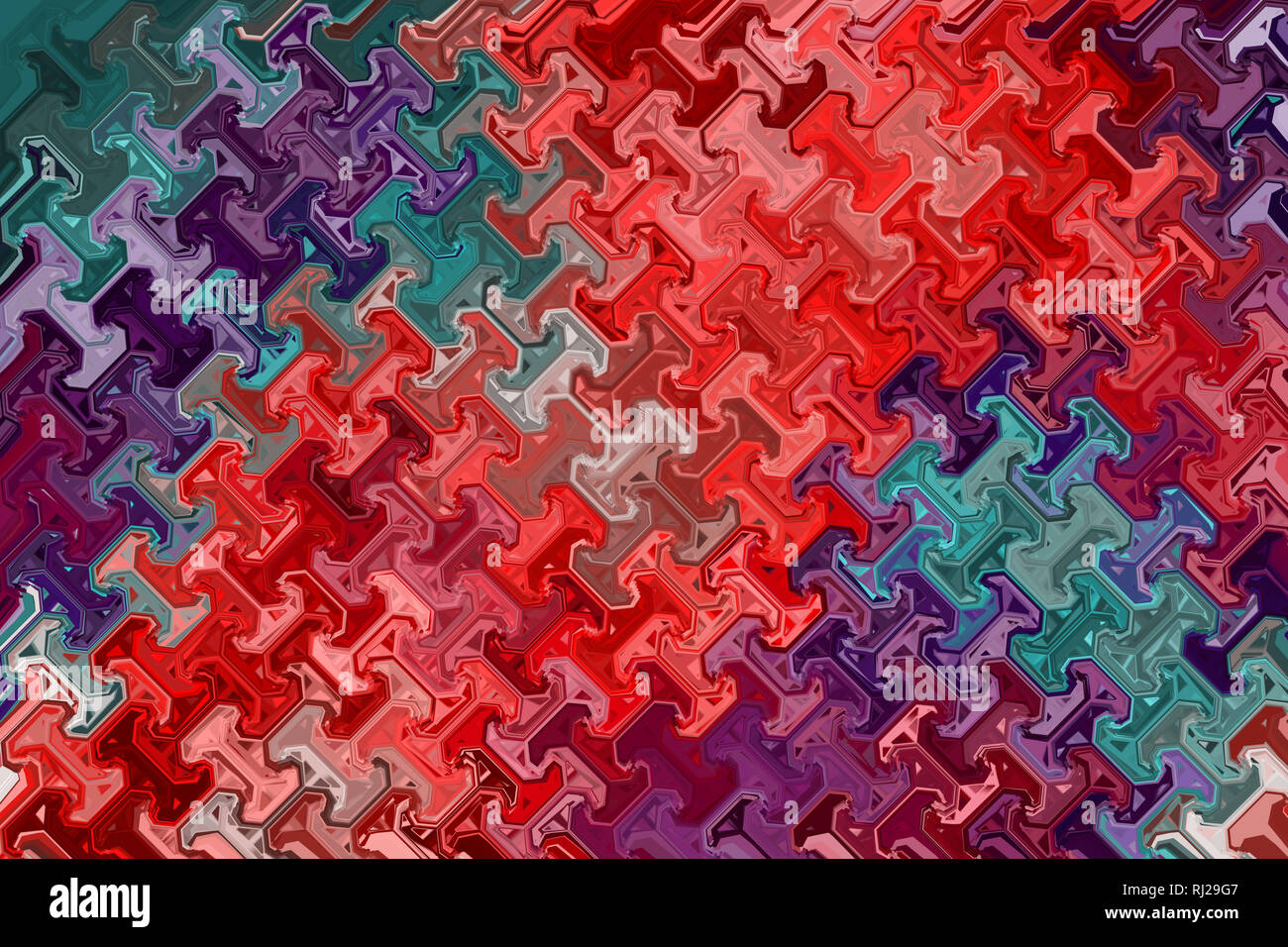 Impresionante fondo abstracto multicolor en forma de T Foto de stock