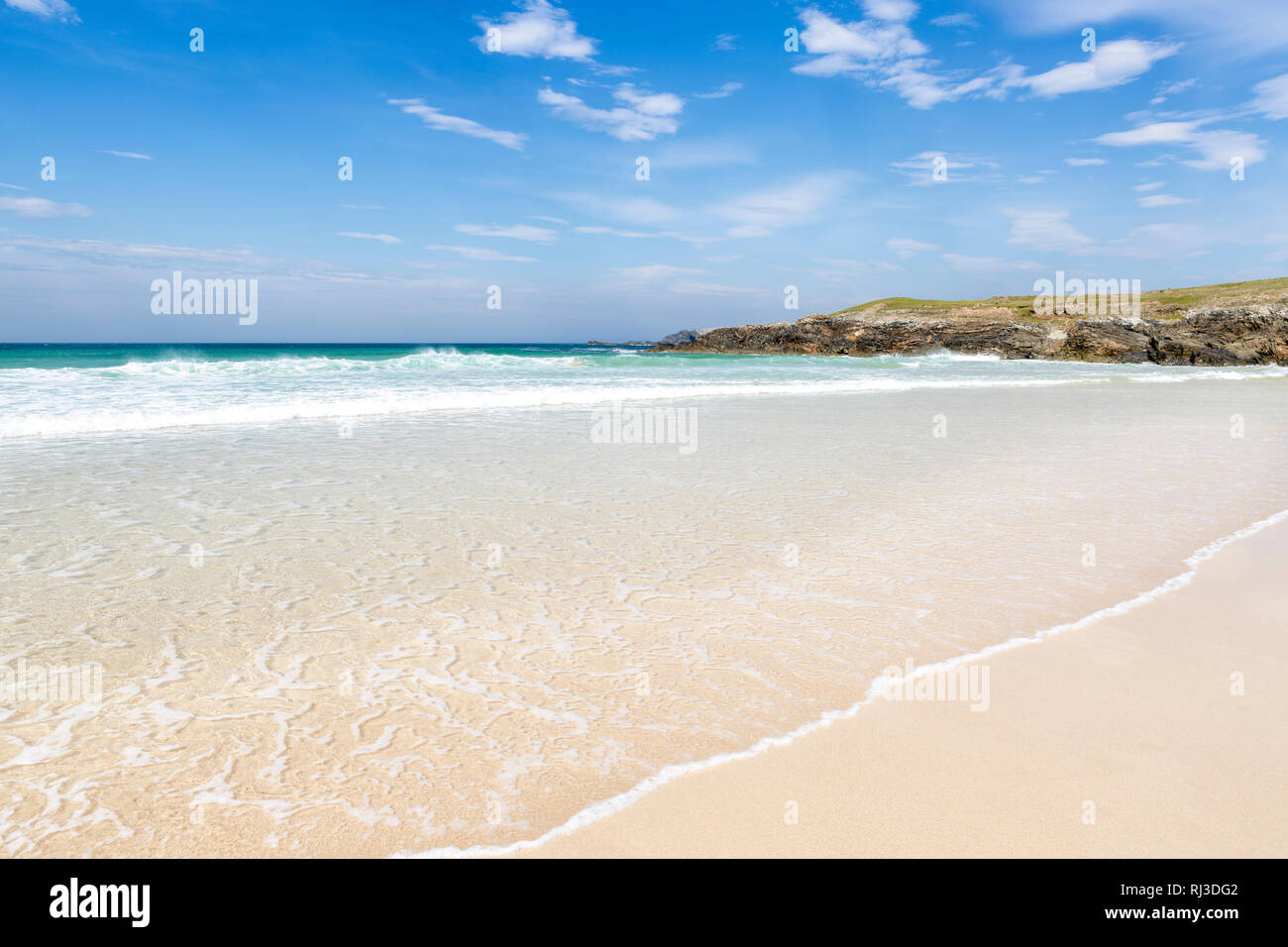 Playa aislada, la isla de Lewis, Escocia, Reino Unido Foto de stock