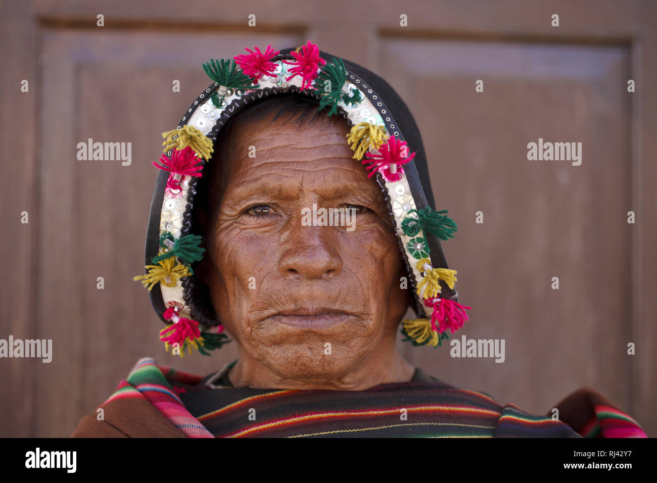 Bolivien, Tarabuco, el quechua, el Tracht, Mann Foto de stock