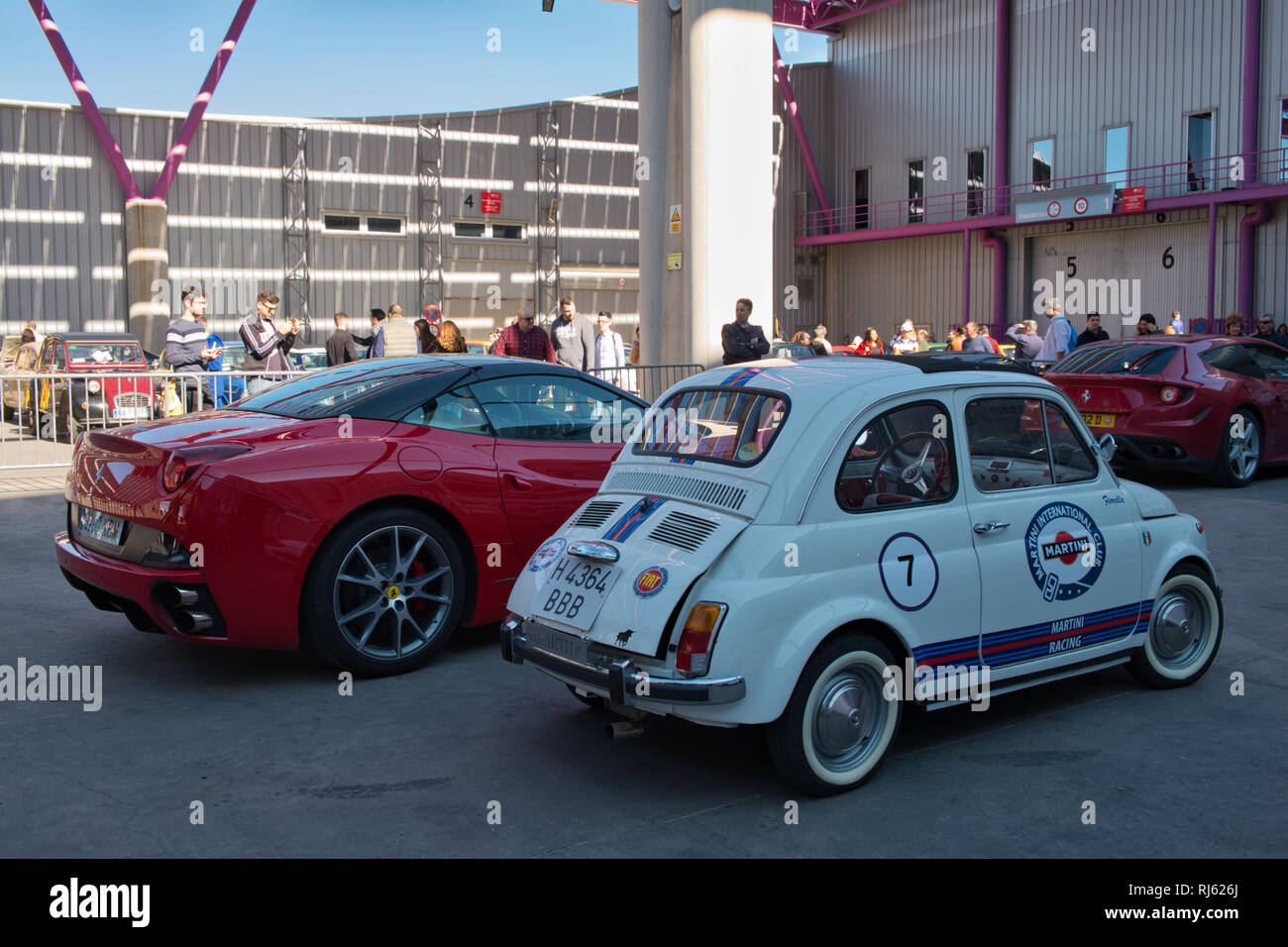 Fiat 500 Abarth Martini Racing. Retro Málaga 2019. España. Foto de stock