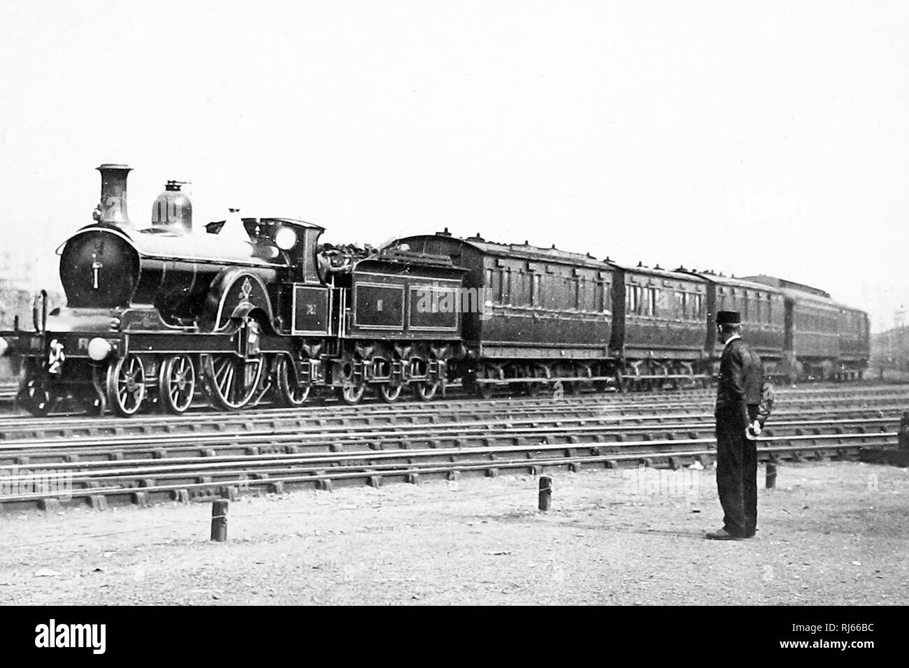 Antiguo ferrocarril midland Imágenes de stock en blanco y negro