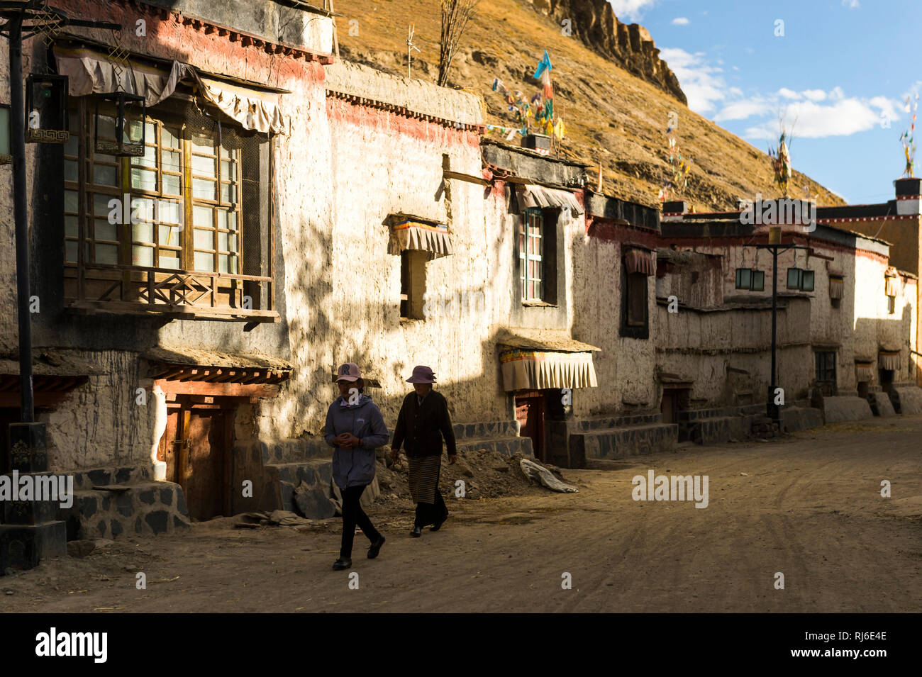 El Tíbet, die Altstadt von Gyantse Foto de stock