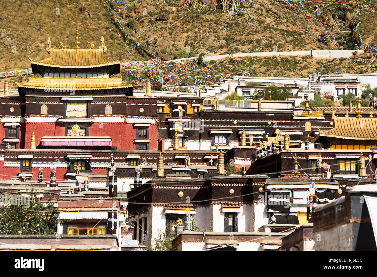 En el Tíbet, Shigatse, das Tashilhunpo Kloster Foto de stock